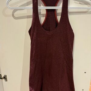 Lululemon Burgundy Striped Tank Top